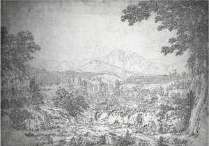 Veduta di Cava dei Tirreni da Jacob Philippe Hackert